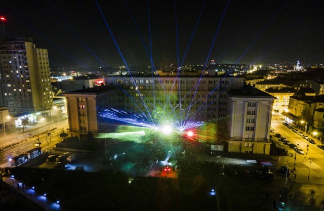 Niesamowity laserowy pokaz na Dzień Niepodległości w Rzeszowie.