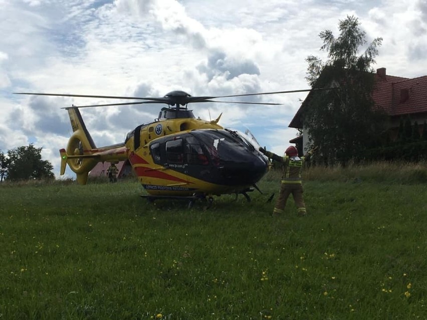 Po poszkodowaną rowerzystkę przyleciał helikopter LPR...