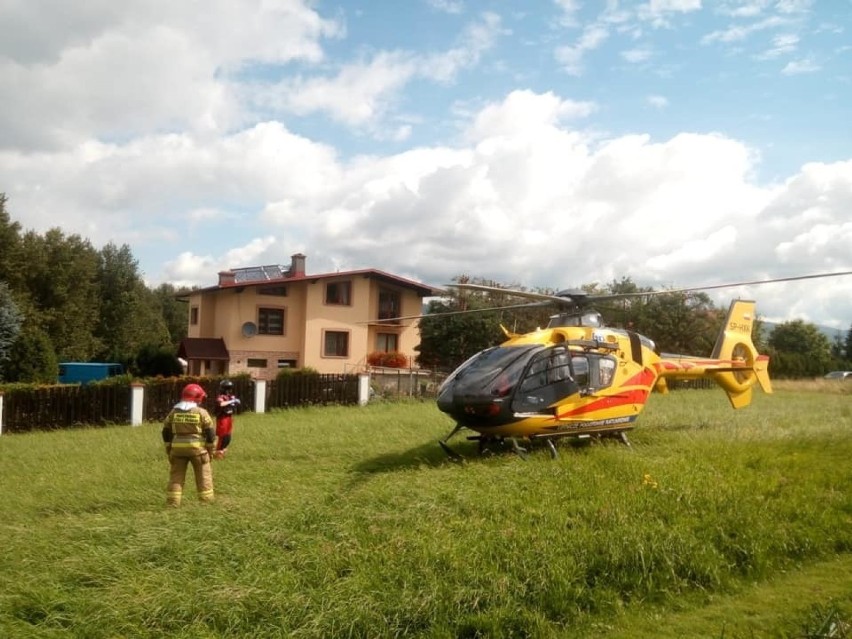 Po poszkodowaną rowerzystkę przyleciał helikopter LPR...