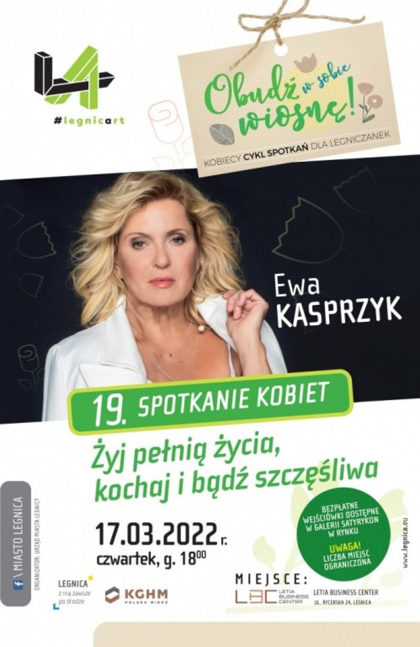 Ewa Kasprzyk będzie gościem 19 Spotkania Kobiet w Legnicy. Już 17 marca