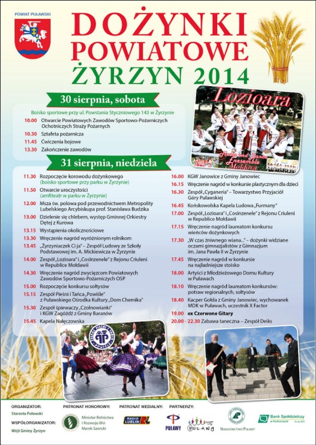 Dożynki powiatu puławskiego w Żyrzynie