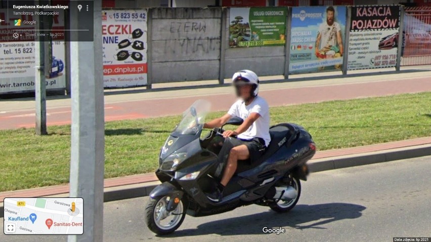 Google Street View na ulicach Tarnobrzega w 2021 roku....