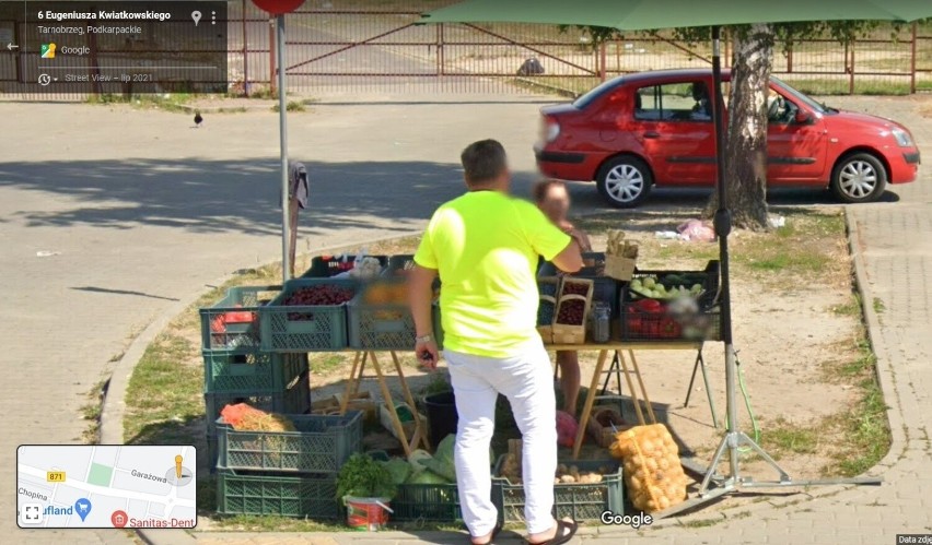 Google Street View na ulicach Tarnobrzega w 2021 roku....