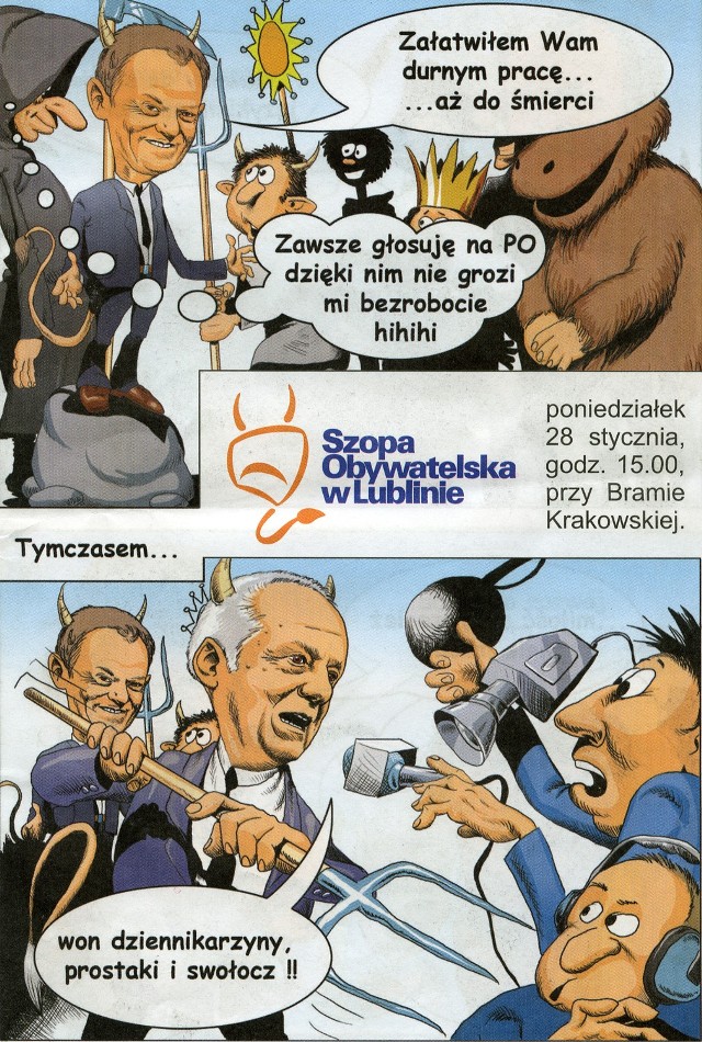 Solidarność zaprasza na happening mini-komiksem, którego bohaterem jest m.in. premier Donald Tusk