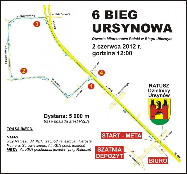 Trasa VI Biegu Ursynowa