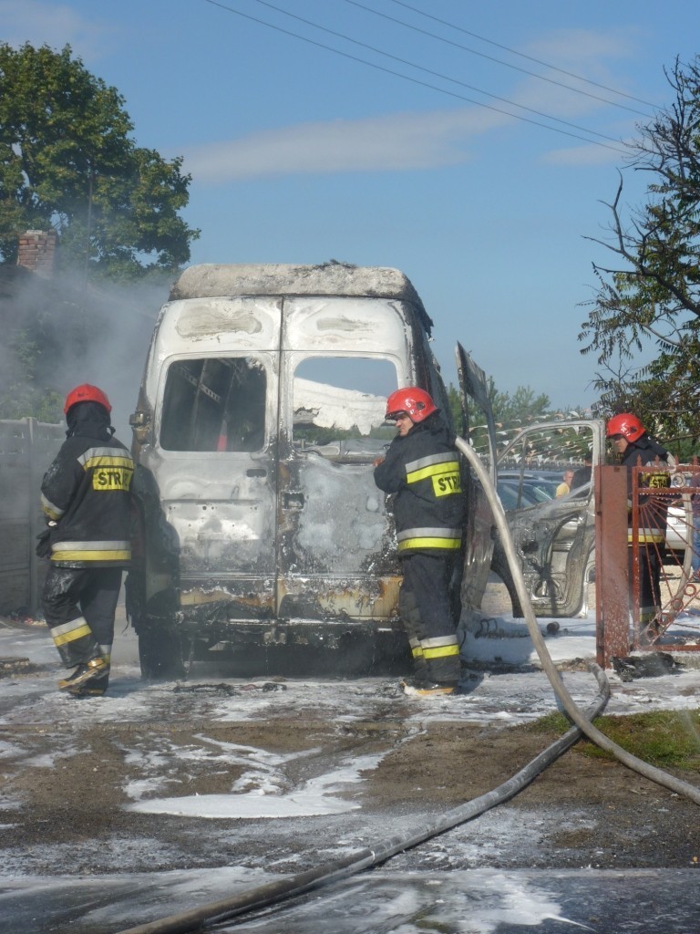 Pożar w komisie samochodowym w Bloku Dobryszyckim