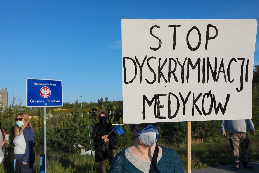 Na przejściu granicznym w Lubieszynie odbył się protest....