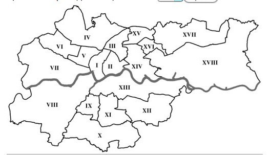 Mapa dzielnicowa Krakowa