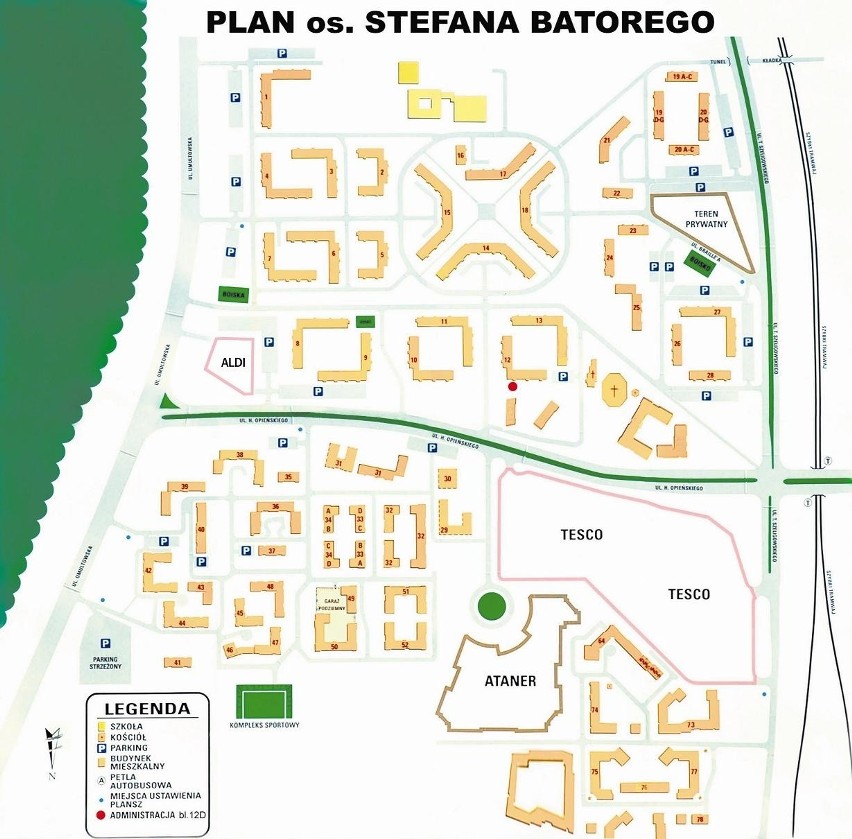 Osiedle Stefana Batorego - mapa.