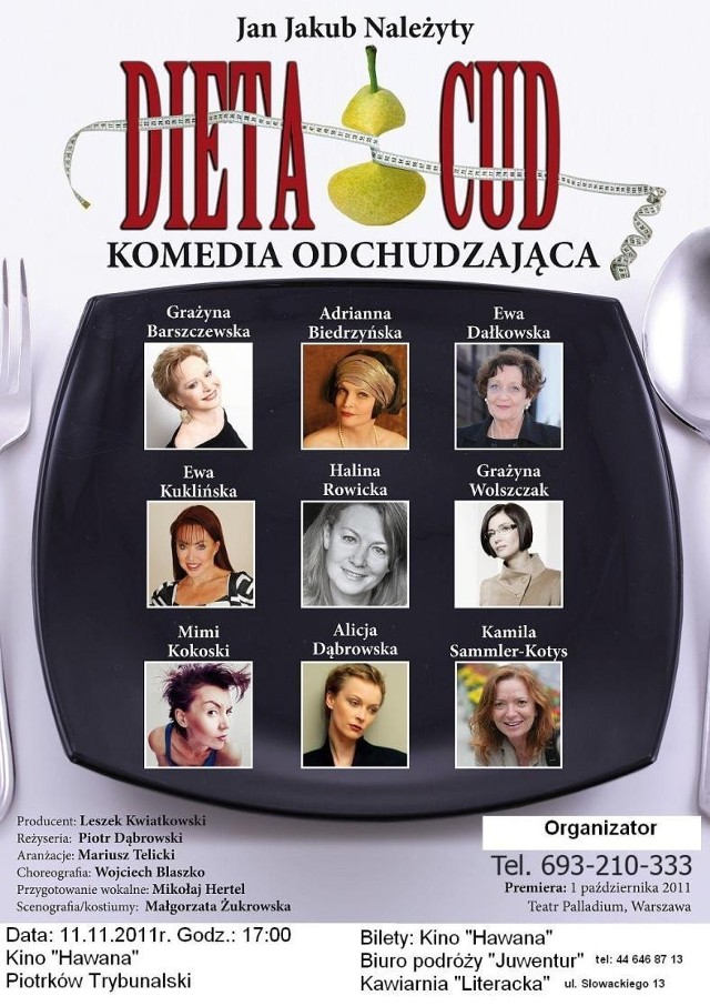 Spektakl "Dieta Cud" miał premierę 1 października w warszawskim teatrze Palladium