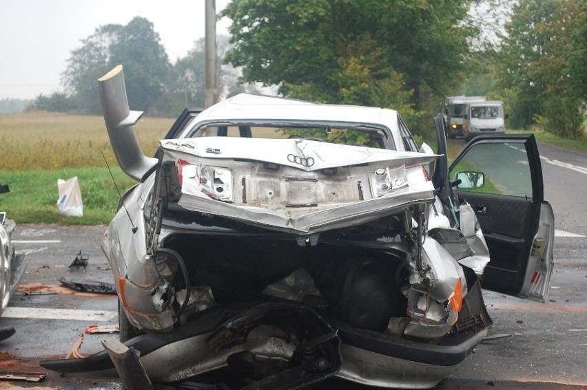 Zderzenie trzech samochodów w Łukówcu: Trzy osoby ranne (ZDJĘCIA)
