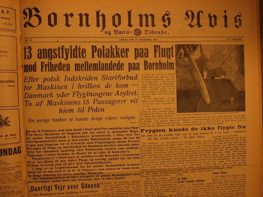 Informacja prasowa o ucieczce na Bornholm polskiego samolotu...