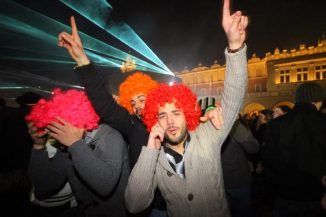 sylwester, 2012, kraków, rynek główny, zdjęcia,