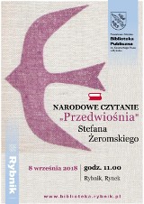 Narodowe Czytanie z Biblioteką Miejską w Rybniku. Na rynku interpretowane będzie "Przedwiośnie". 