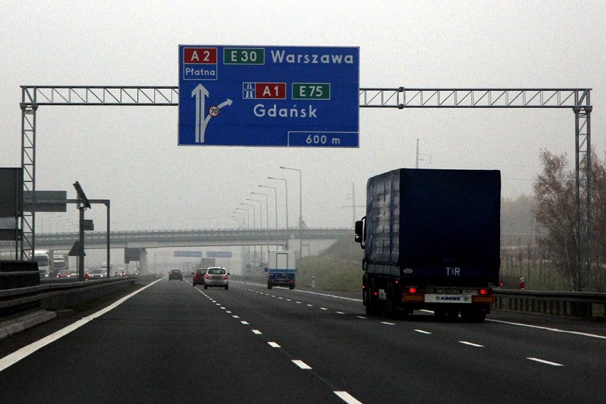 Autostrada A1 pomiędzy Strykowem a Kowalem na Kujawach