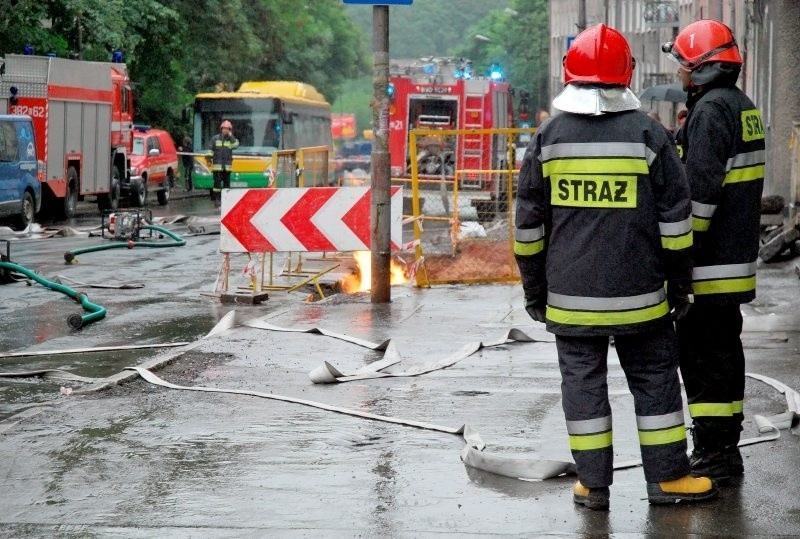 Płonący gaz w Wałbrzychu