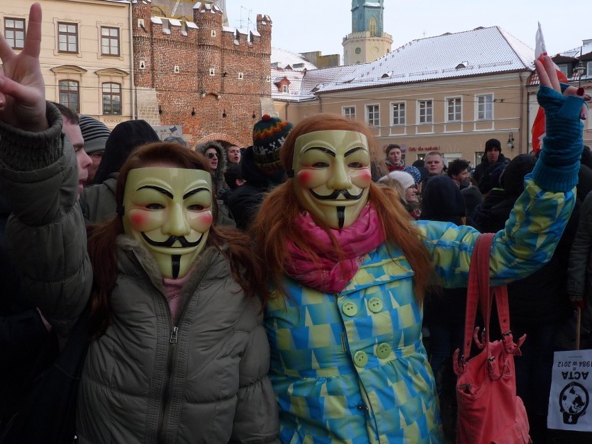 Protest przeciwko ACTA w Lublinie (ZDJĘCIA, WIDEO)