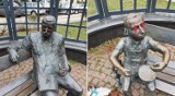 Gdańsk Wrzeszcz: Na pl. Wybickiego pomazano pomnik Güntera Grassa i Oskara z „Blaszanego Bębenka”. Sprawa została zgłoszona policji