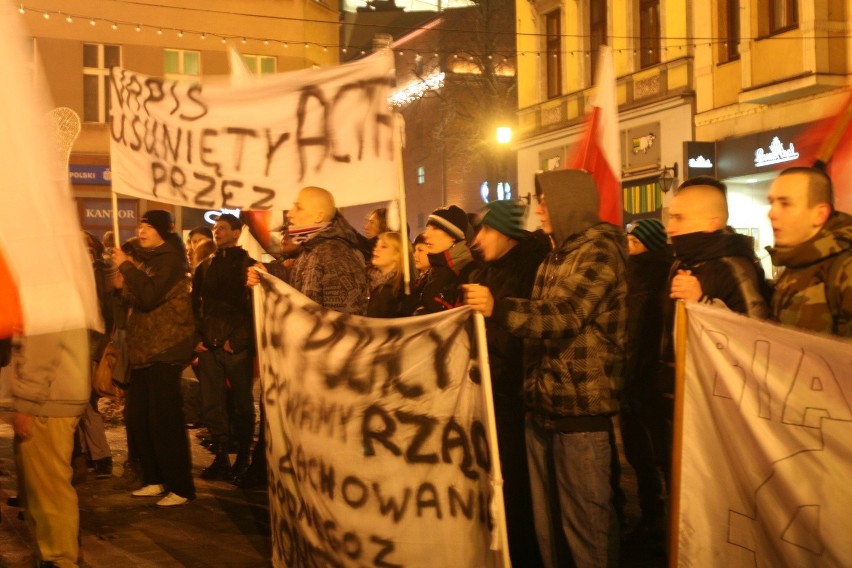 Protest przeciwko ACTA w Rybniku [ZDJĘCIA i WIDEO]