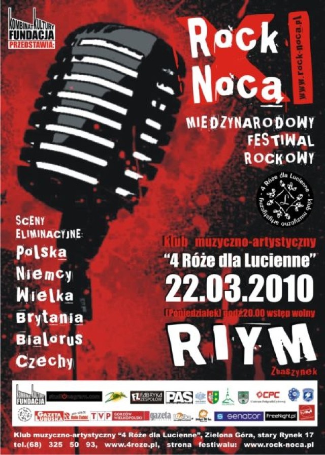 Kolejnym koncertem eliminacyjnym do Finału Miedzynarodowego Festiwalu "Rock Nocą" 2010 będzie występ formacji RIYM ze Zbąszynka.