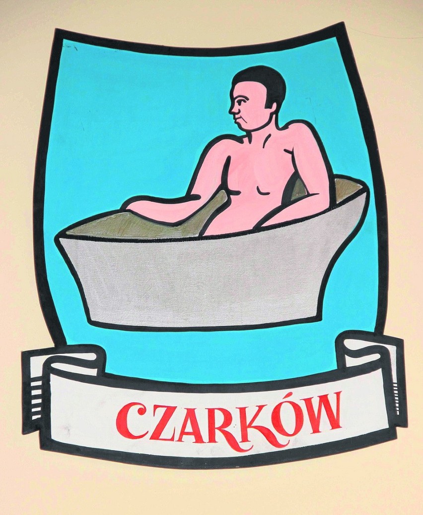 Herb Czarkowa, świadczący o  tradycjach uzdrowiskowych