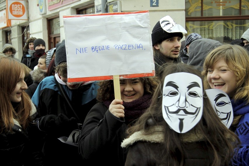 Protest przeciwko ACTA w Lublinie (ZDJĘCIA, WIDEO)