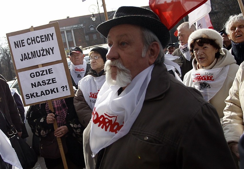 Protest emerytów i rencistów w Gdańsku