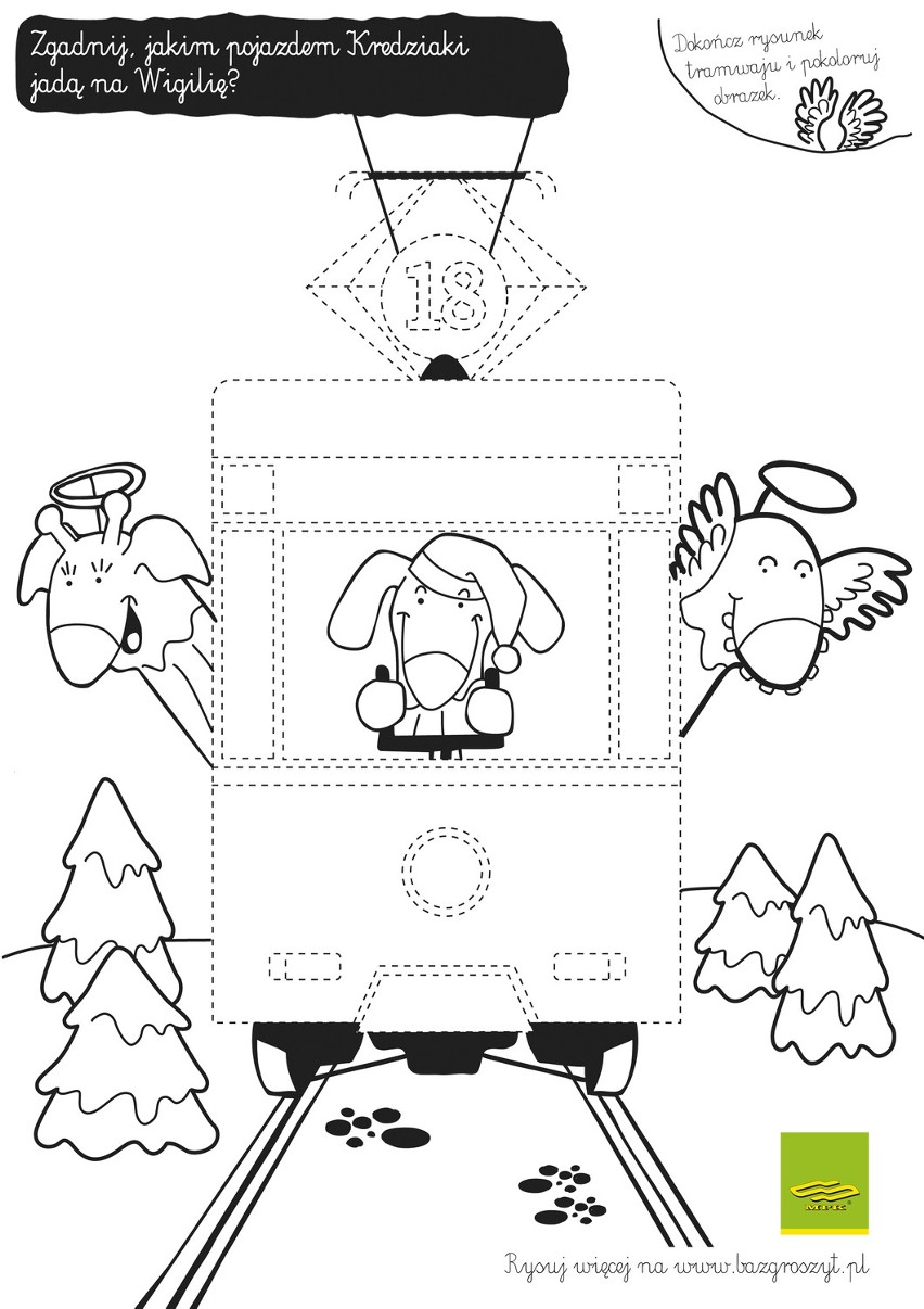Poznań: Świąteczna bimba do pokolorowania [KOLOROWANKI]