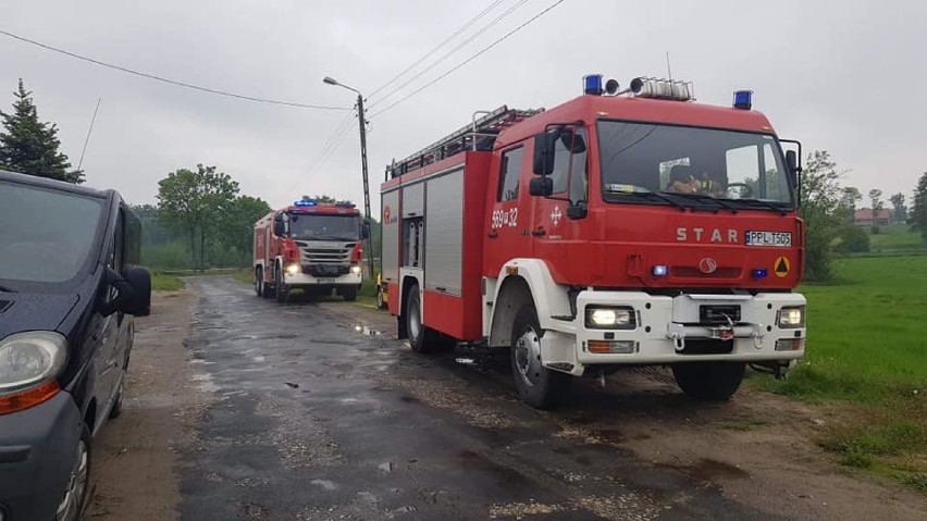 Pożar sadzy w kominie w miejscowości Lutynia