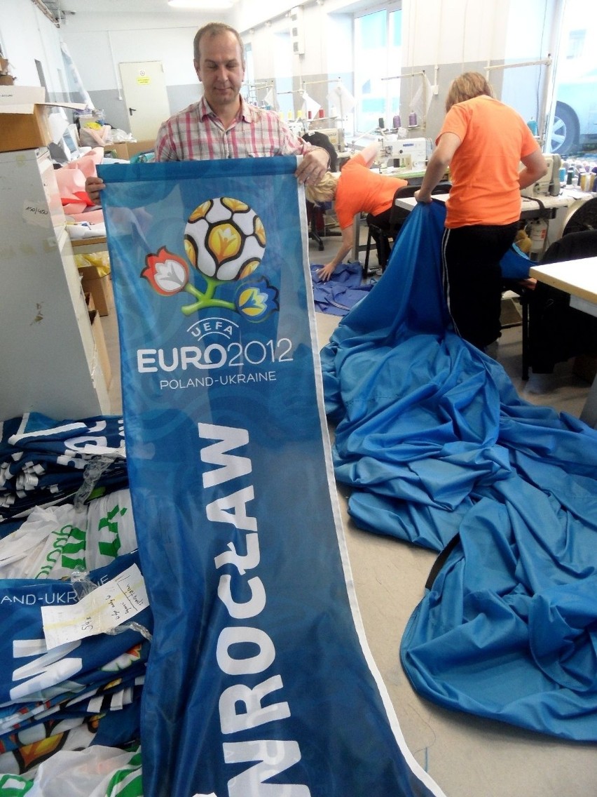 Flagi z logo Euro 2012 powstają w Wodzisławiu Śląskim