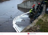 Częstochowa: Strażacy walczą z olejem hipol wylanym do Warty