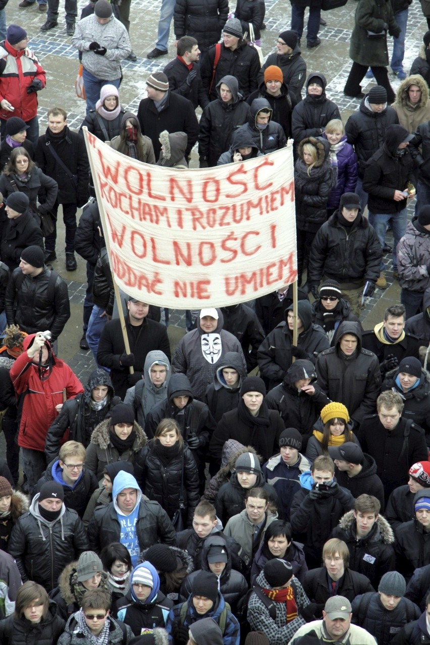 Protest przeciwko ACTA w Lublinie (ZDJĘCIA, WIDEO)