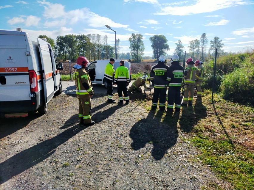 Gmina Kłecko. Samochód uderzył w przyłącze gazowe