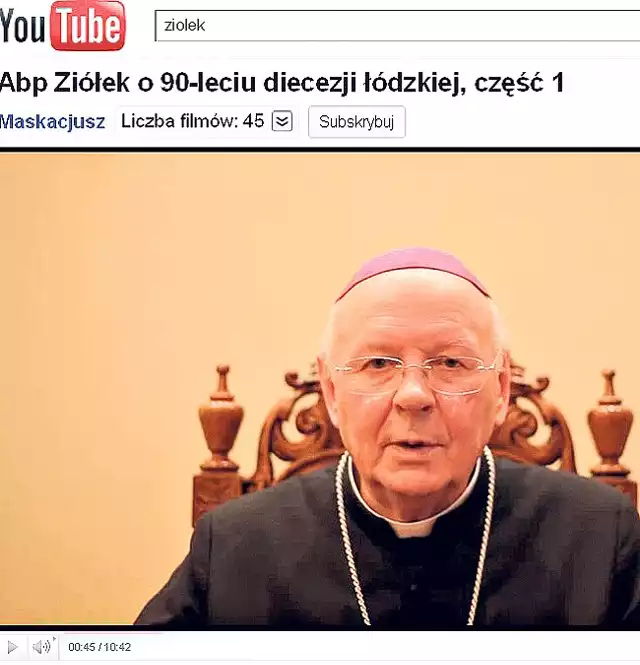 Abp Władysław Ziółek pojawił się na portalu YouTube