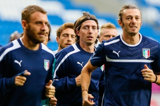 Reprezentacja Włoch trenuje na poznańskim stadionie.