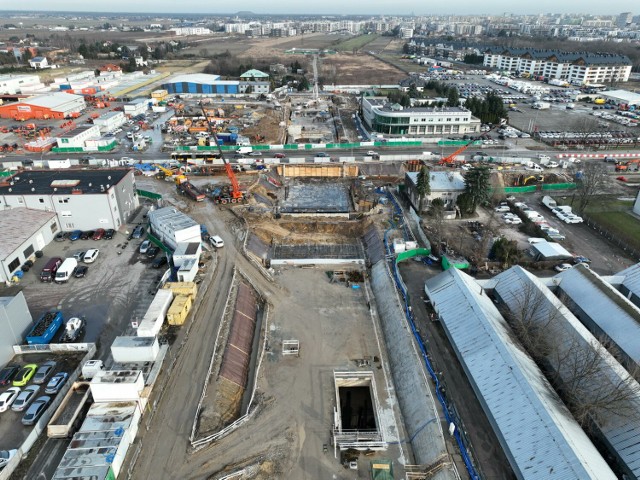 Postęp prac przy budowie stacji i STP w lutym 2024 roku