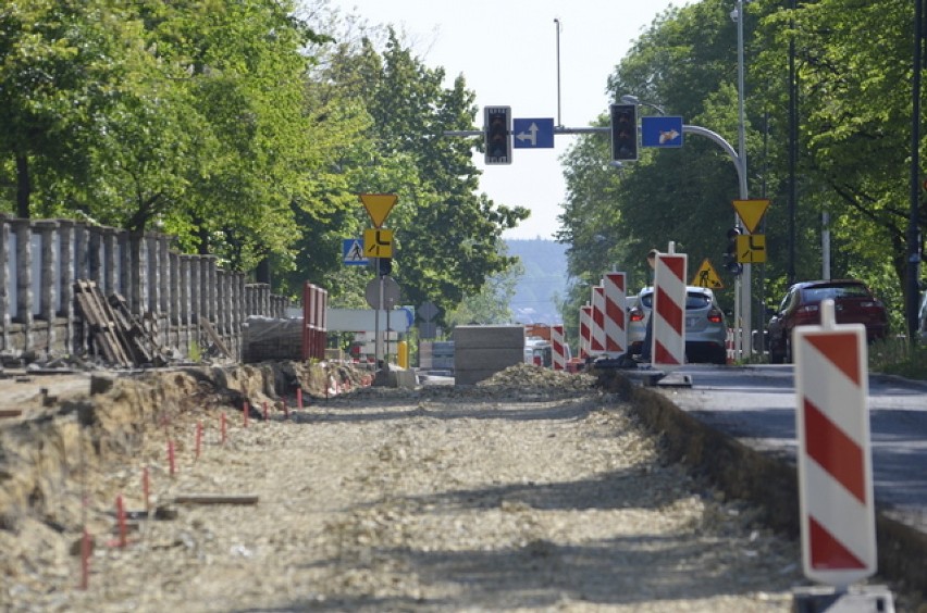 Remontowana ulica Mikołowska w Rybniku