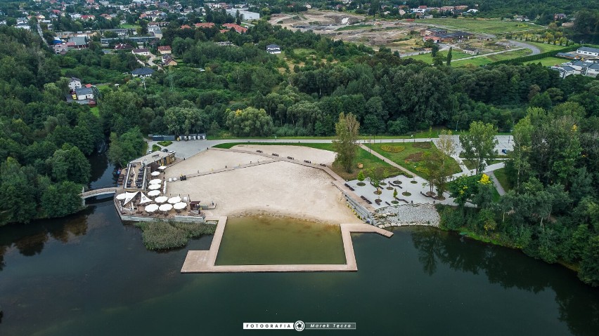 Zbiorniki w Parku Lisiniec w Częstochowie oraz zalew w...