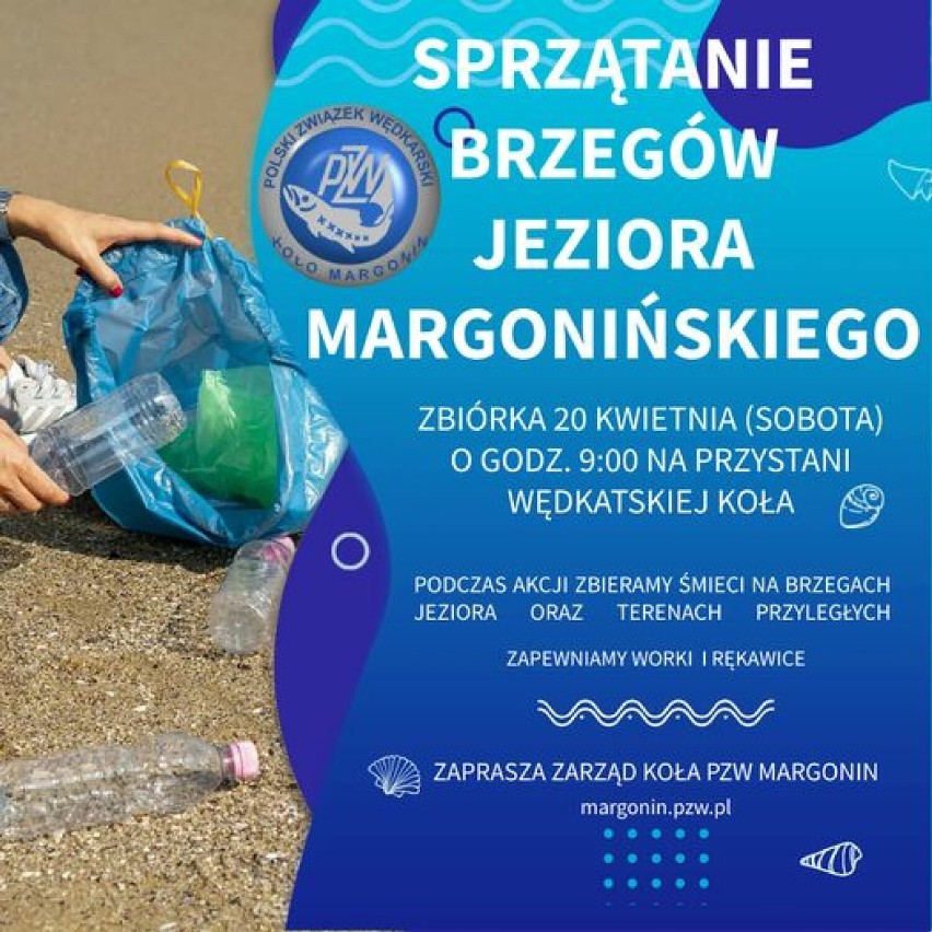 Sprzątanie brzegów Jeziora Margonińskiego...