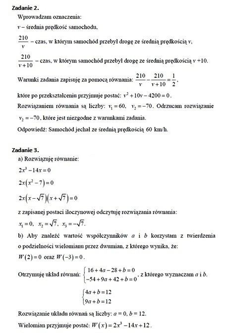 Matura 2012: Test z matematyki nr 11 - rozwiązania