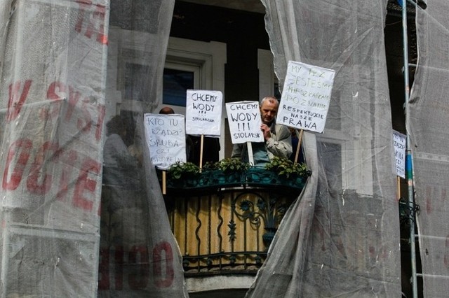 Protest mieszkańców przy ulicy Stolarskiej