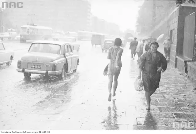 1968 r., zalana ulica Puławska