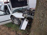 Niebezpiecznie na drogach gminy Pruszcz. Dwa wypadki, samochód uderzył w drzewo [zdjęcia]
