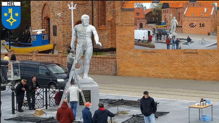 Drugi dzień prac przy "Neptunie helskim" - montaż...