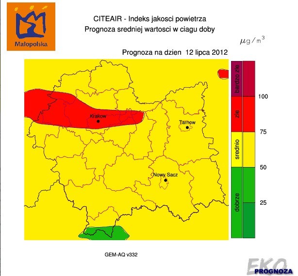 Jakość powietrza - dzisiaj źle, od jutra znaczna poprawa