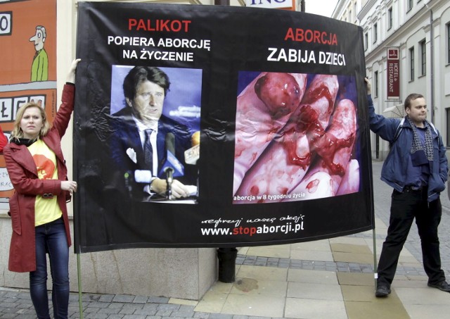Lublin: Pikieta antyaborcyjna pod biurem Ruchu Palikota