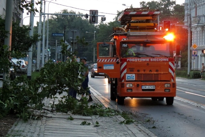 Wrocław: Tir zahaczył o drzewo