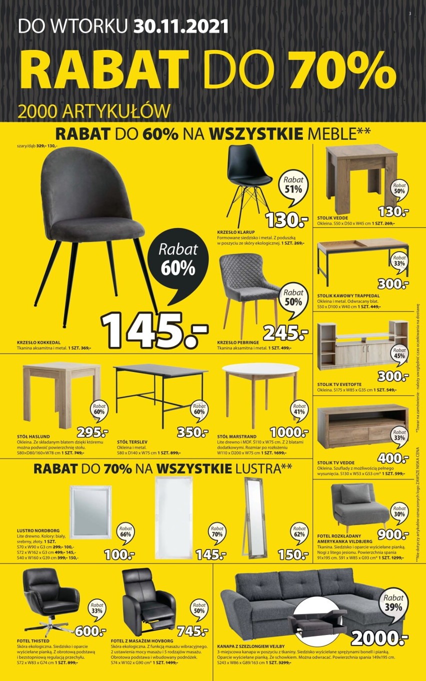 JYSK: Black Friday 2021. Sprawdź GAZETKĘ. Taniej m.in. szafy, krzesła, materace... Rabaty nawet do 70 procent!