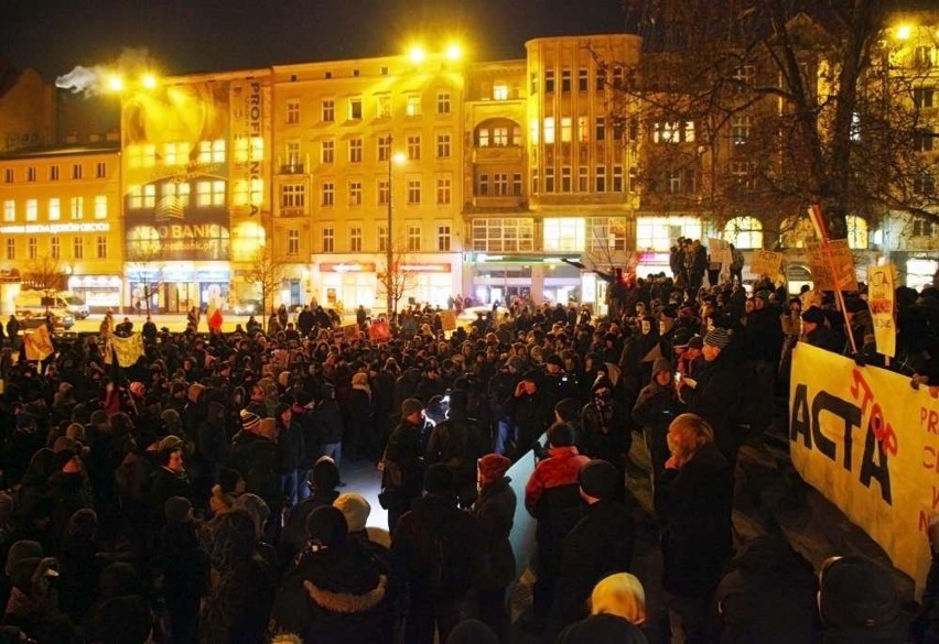 W czwartkowej manifestacji przeciwko ACTA wzięło udział...