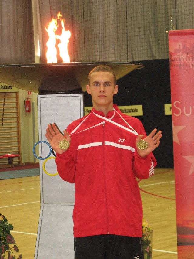 Mateusz Świerczyński, podwójny złoty medalista  Ogólnopolskiej Olimpiady Młodzieży, jaka odbyła się w Suwałkach